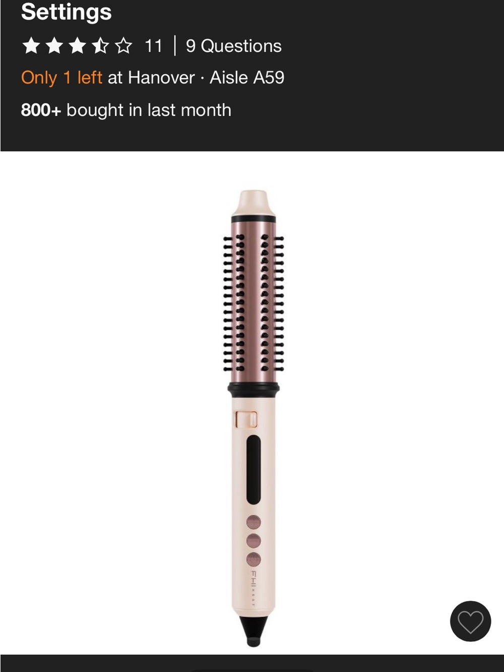 FHI SwiftStyler Rose Gold Hot curling Brush Styler